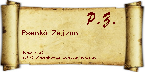 Psenkó Zajzon névjegykártya
